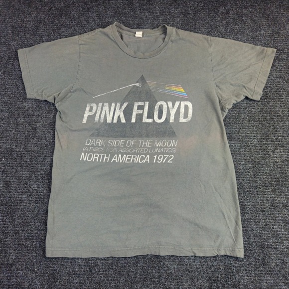 Pink Floyd Dark Side Moon Retro 1972 Tour Band Tee Tultex Gray Shirt Mens Medium - Picture 1 of 11